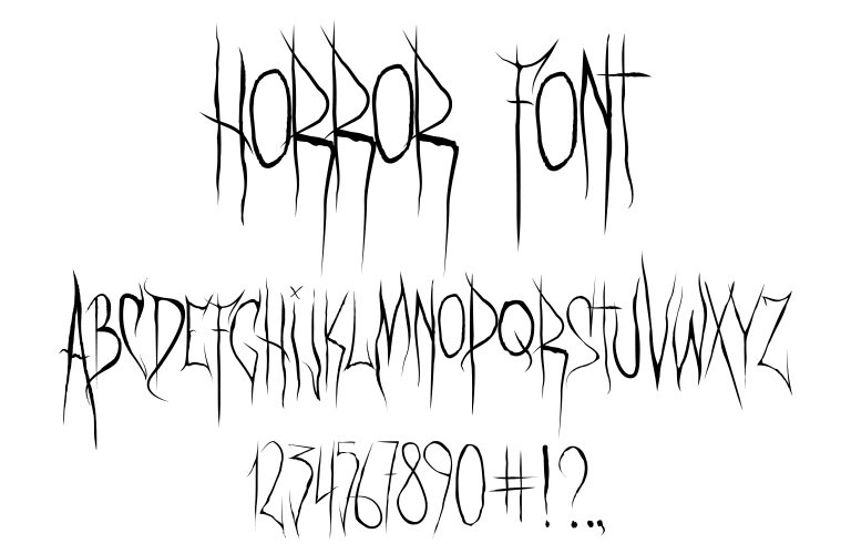 Horror font alphabet vector image