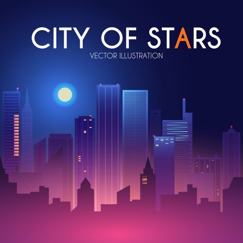 Night city urban landscape simple design vector image