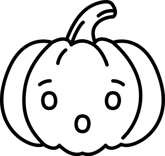 Kawaii pumpkin wow emoji vector image