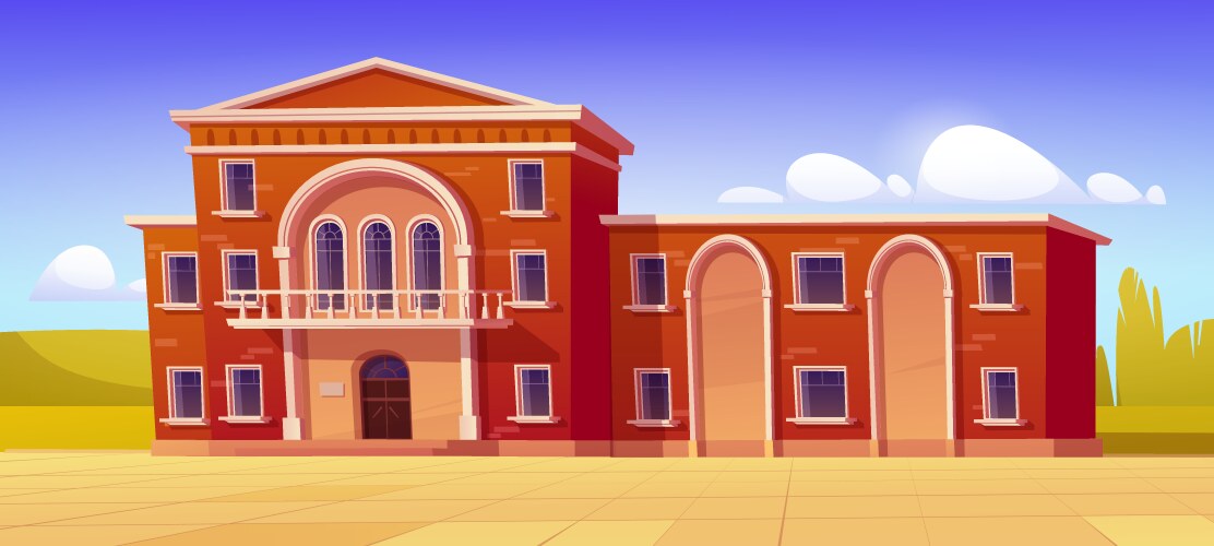 university campus library or high school building vector image