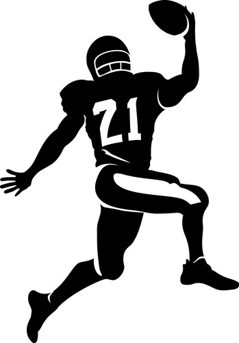 American football player silhouette vector image