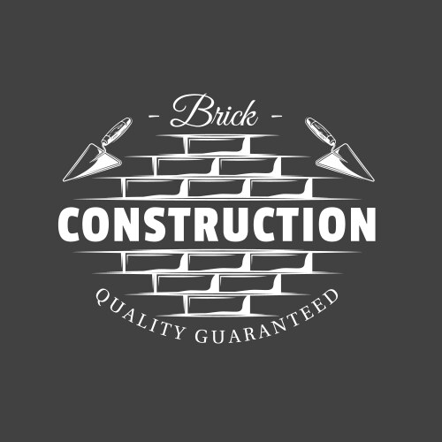 vintage construction label vector image