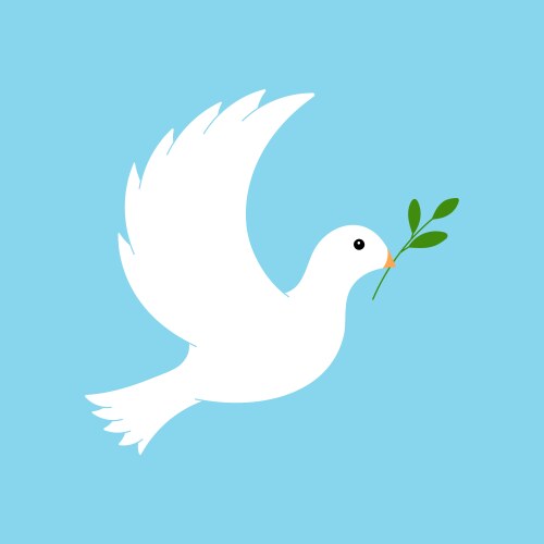 Peace dove symbol in flat style vector image