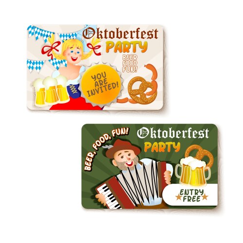 beautiful oktoberfest label with beer and pretzel vector image