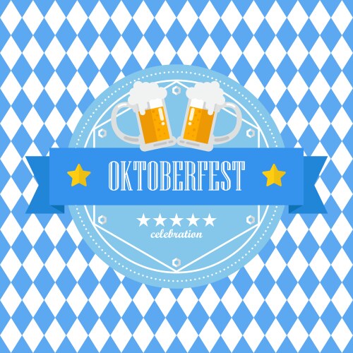 beer festival oktoberfest badge on blue rhombus vector image