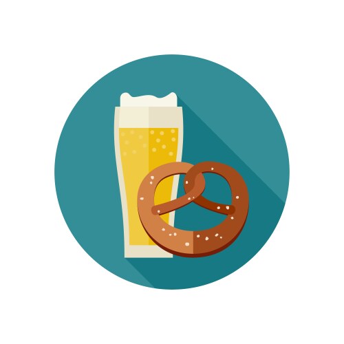 Beer and pretzel vector image