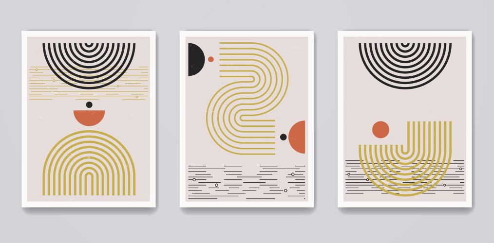 mid-century modern poster art with geometric vector image