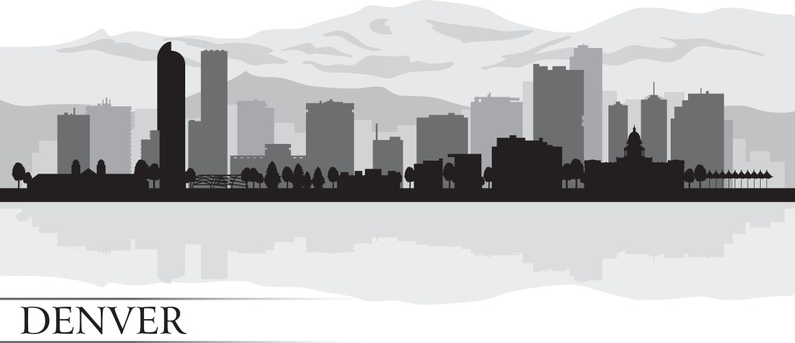 denver city skyline silhouette background vector image