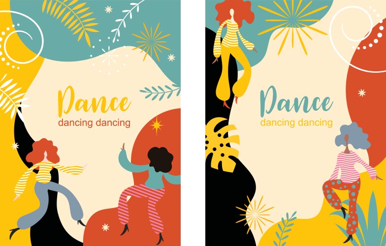 Vertical banners with dancing women vector image