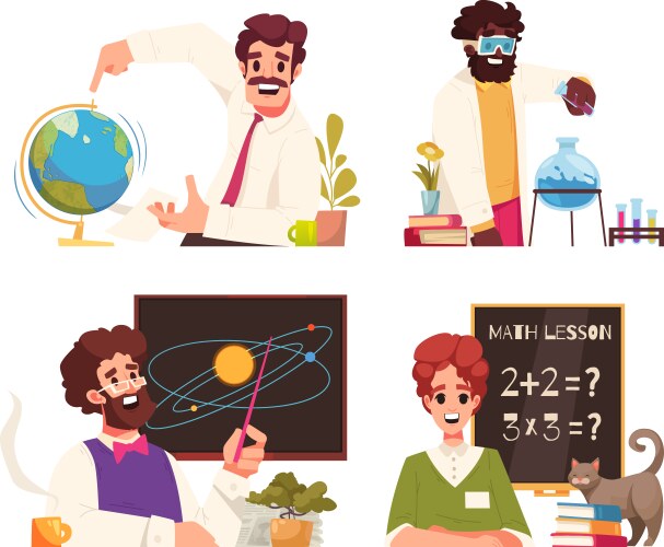 school teacher set vector image