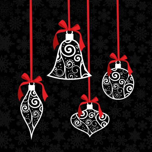 Christmas bauble greeting card background vector image