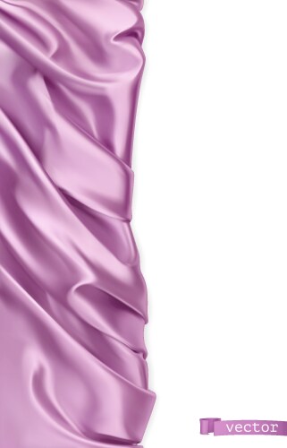 Drapery fabric violet curtain 3d realistic vector image