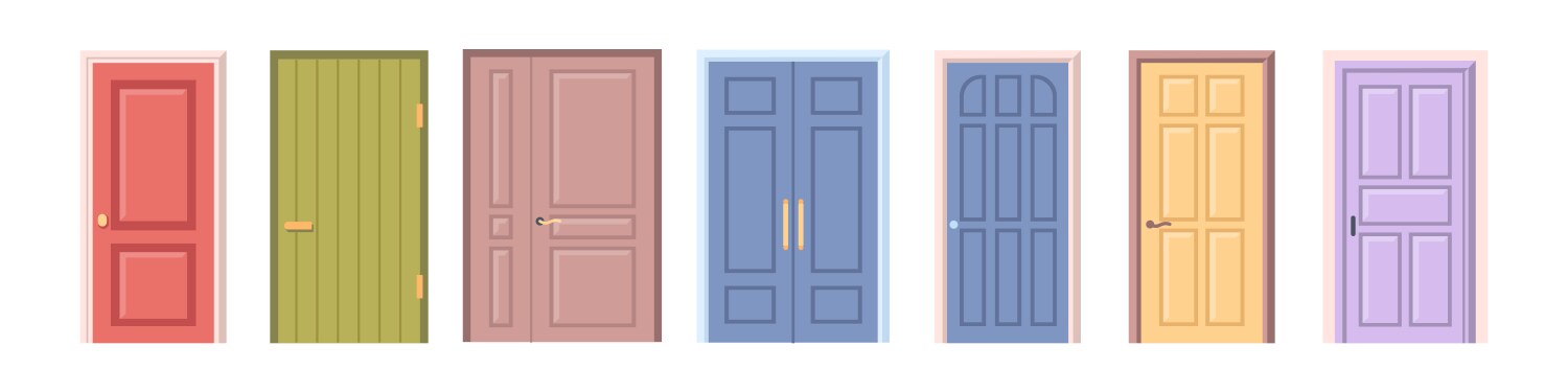 Simple doors for architecture interior vector image