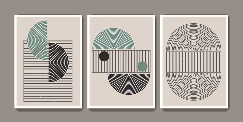 Set abstract creative minimalist modern mid vector image