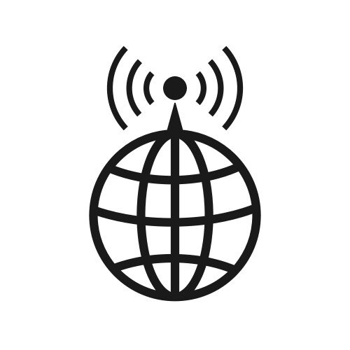 World wide internet signal icon filled flat sign vector image