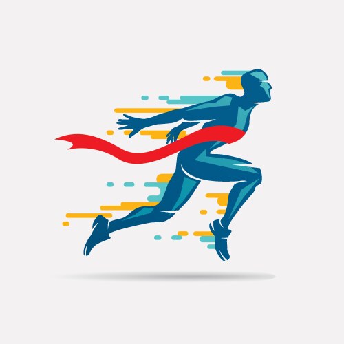 Running man symbol sport and competition concept vector image