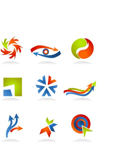 Abstract icons and logos vector image