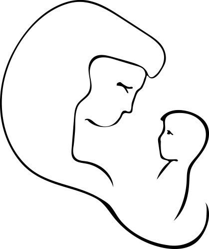 mama and baby vector image