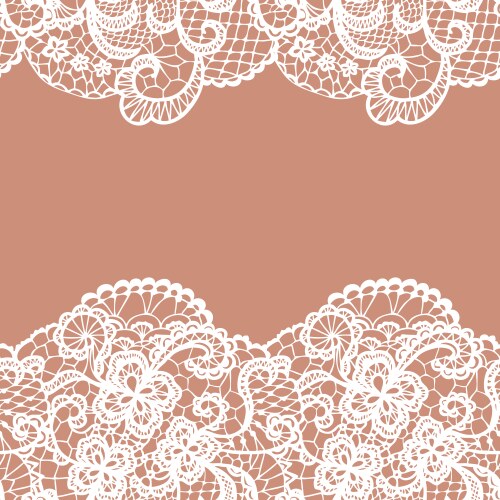 Seamless lace border invitation card vector image