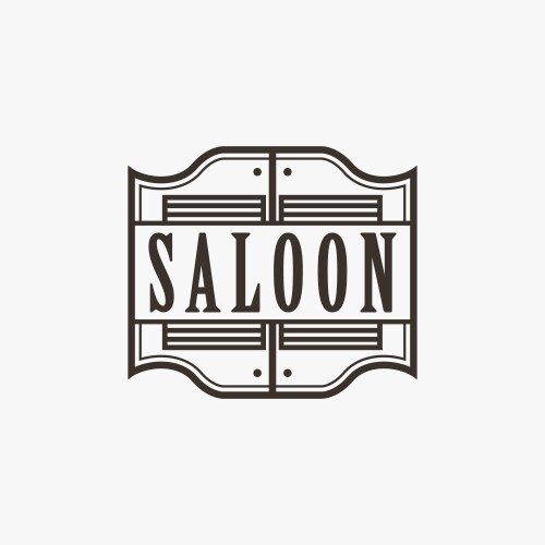 Western saloon logo badge emblem vector image