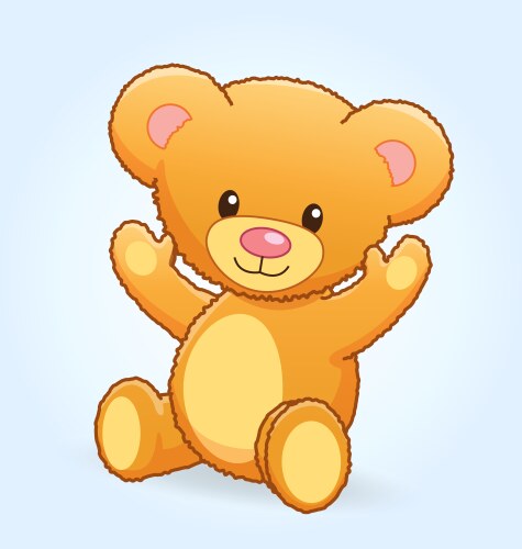 Cute cuddly teddy bear vector image