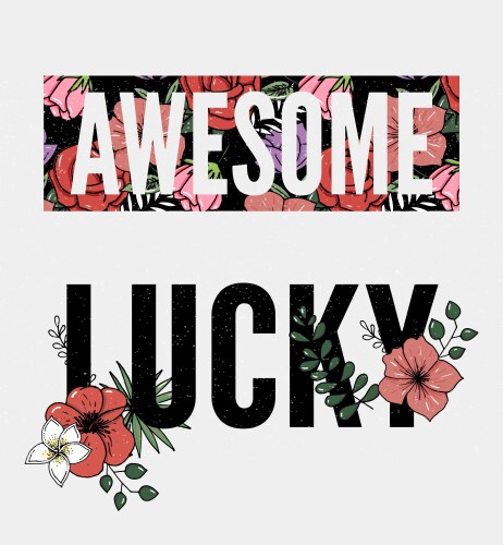 embroidery for fashion with slogan amore lucky vector image