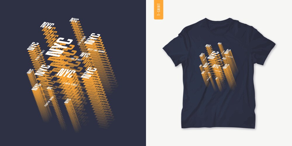 Nyc graphic mens isometric t-shirt design poster vektorbild