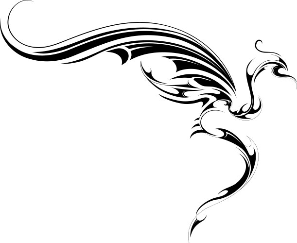 flying dragon tattoo vector image