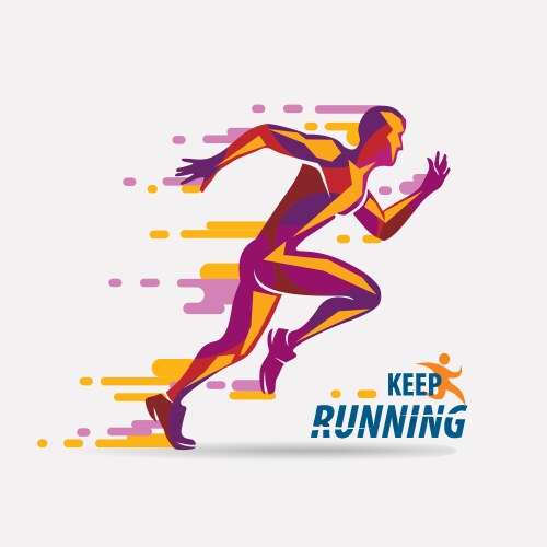 Running man symbol sport and competition concept vector image