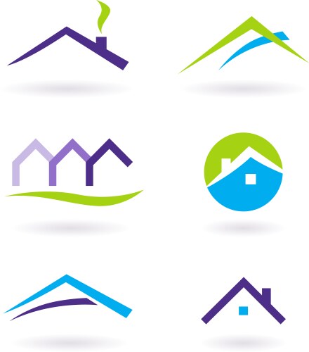 Real estate logo and icons vector image