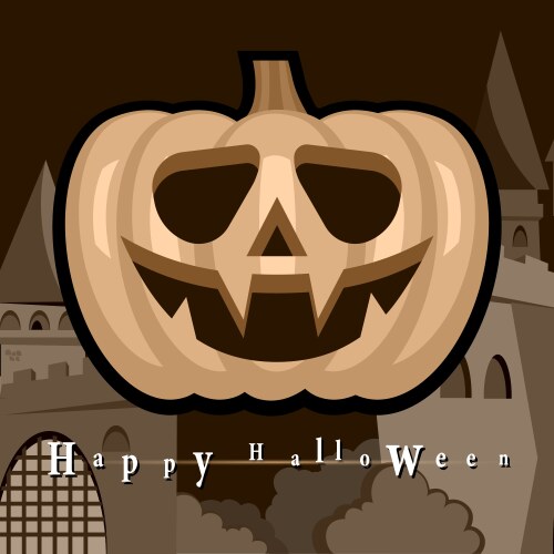 Halloween party background with pumpkins vector image