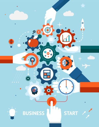 Business and entrepreneurship start vector image