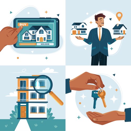 Real estate concepts and transactions vector image