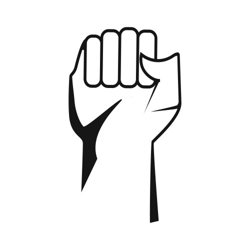 Raised fist - symbol victory strength power vector image