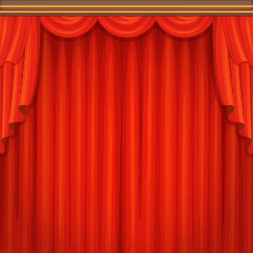 closed red theater drapery velvet curtain event vector image