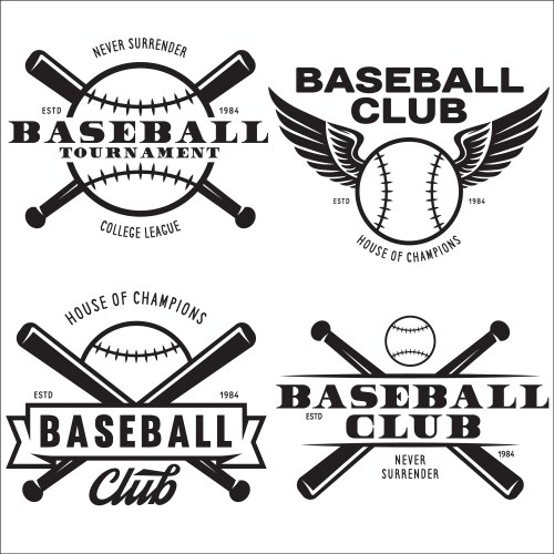 baseball labels badges logos set national vector image