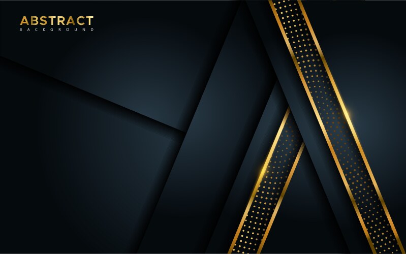 Abstract luxury dark background with golden lines vector image