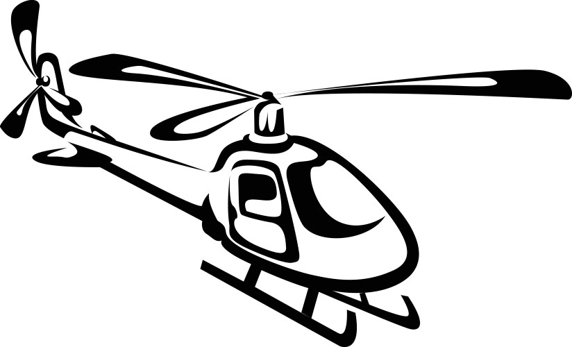 Flying helicopter vector image