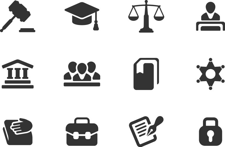 Set of law and justice icons vector image