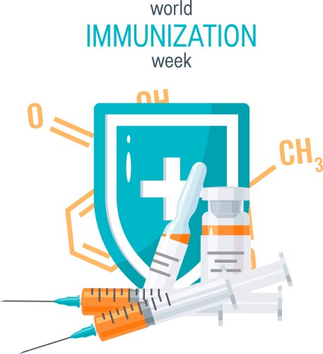 Vaccination concept image in flat style vector image