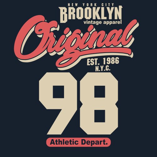 sport t-shirt graphics new york brooklyn athletic vector image