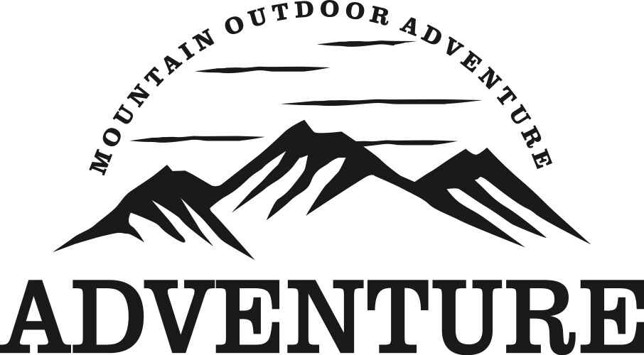 Mountain logo outdoor emblem circle - adventure vector image