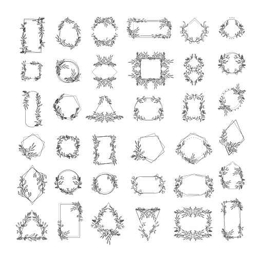 Floral frames collection vector image