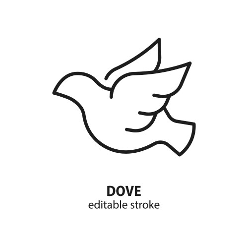 Dove line icon symbol peace linear concept vector image