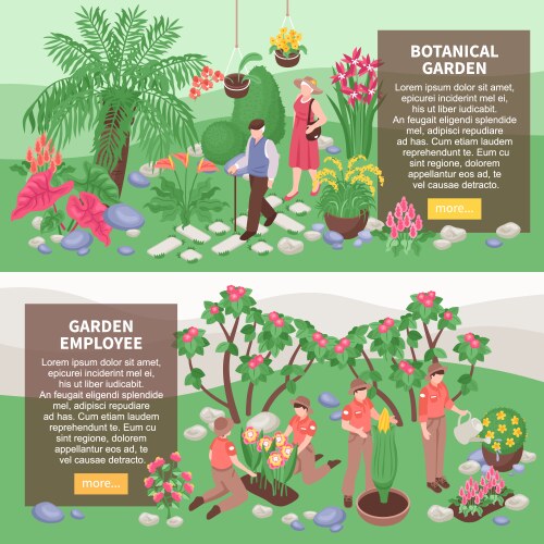 Botanical garden horizontal banners vector image