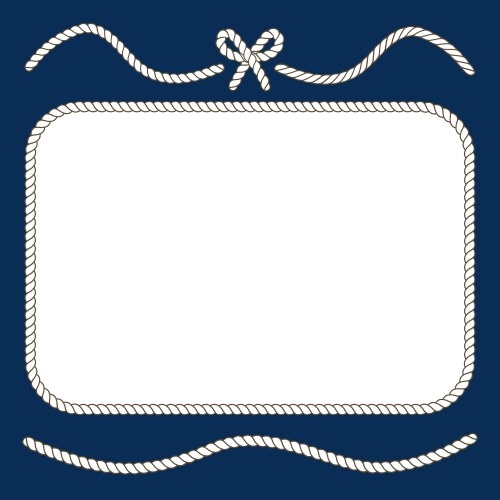 Nautical ropes and bow frame vector image