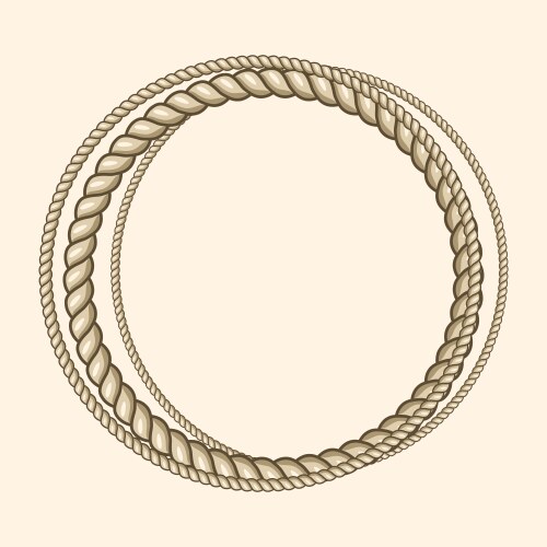 Round marine ropes frame for text vector image