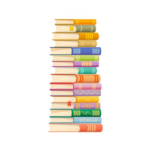 University education bookstore cartoon book stack vector image