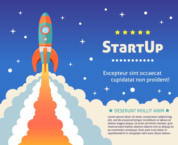 Rocket start background vector image