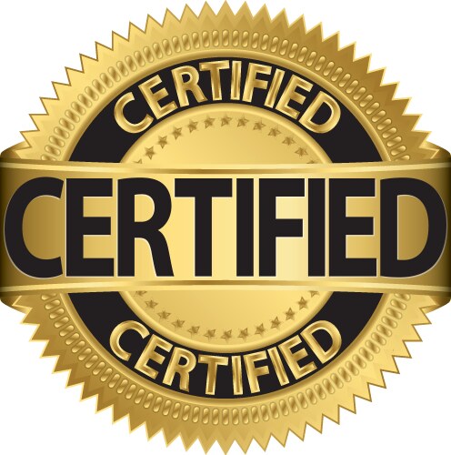 Certified gold label vector image